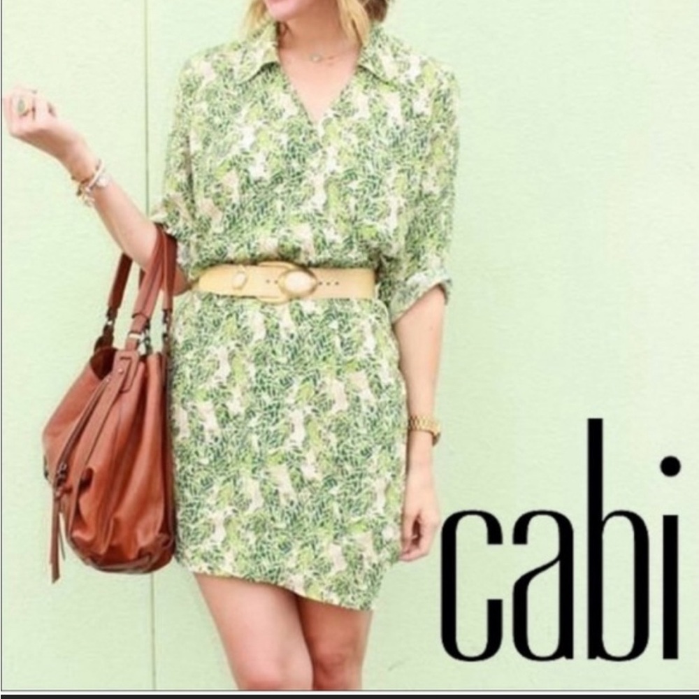Cabi palm leaf shirt dress size M